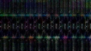 3D soyut parlak çizgiler, dalga, renkli, siyah arkaplan