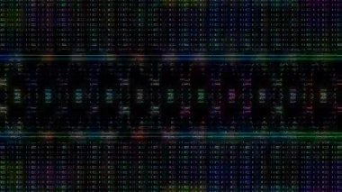 3D soyut parlak çizgiler, dalga, renkli, siyah arkaplan