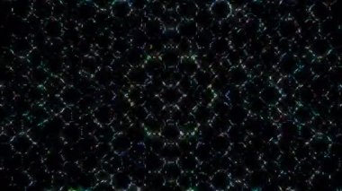 Soyut arka plan hareket eden çizgiler ve parlayan ışık noktaları. Çemberlerle canlandırma