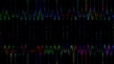 3D soyut parlak çizgiler, dalga, renkli, siyah arkaplan