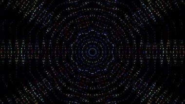 soyut çizgiler merkezde parlayan renkli ışık, siyah arkaplan