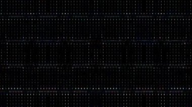 3D soyut parlak çizgiler, dalga, renkli, siyah arkaplan