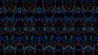 3D soyut parlak çizgiler, dalga, renkli, siyah arkaplan