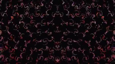 3D soyut parlak çizgiler, dalga, renkli, siyah arkaplan