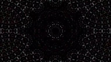 3D Animated digital abstract. Colorful curved and circular lines on black background, seamless loop