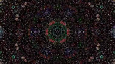 3D Animated digital abstract. Colorful curved and circular lines on black background, seamless loop