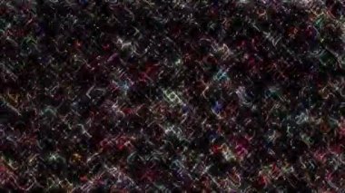 3D soyut parlak çizgiler, dalga, renkli, siyah arkaplan