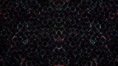 3D soyut parlak çizgiler, dalga, renkli, siyah arkaplan