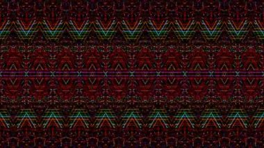 3D soyut parlak çizgiler, dalga, renkli, siyah arkaplan