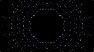 Soyut arka plan hareket eden çizgiler ve parlayan ışık noktaları. Çemberlerle canlandırma