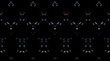 3D soyut parlak çizgiler, dalga, renkli, siyah arkaplan