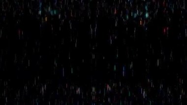 3D soyut parlak çizgiler, dalga, renkli, siyah arkaplan