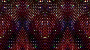 3D shining bright dots set colorful line wave motion, on black background