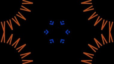 3D Animated digital abstract. Colorful curved and circular lines on black background, seamless loop