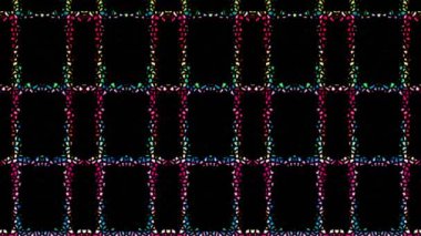 3D shining bright dots set colorful line wave motion, on black background