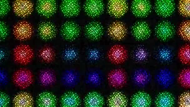 Shining Bright Dots Set Colorful Line Wave Motion Black Background — Vídeos de Stock