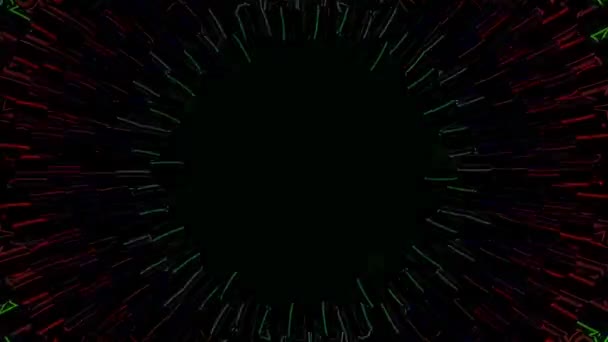 배경에 줄무늬가 거리는 점들이 동그라미를 애니메이션 — 비디오