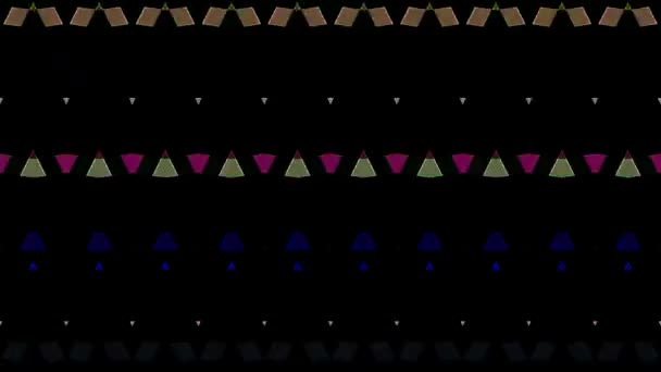 Shining Bright Dots Set Colorful Line Wave Motion Black Background — Video Stock