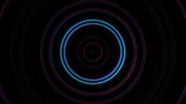 Soyut arka plan hareket eden çizgiler ve parlayan ışık noktaları. Çemberlerle canlandırma