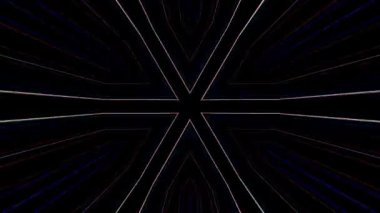 3D soyut parlak çizgiler, dalga, renkli, siyah arkaplan