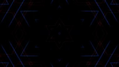 3D shining bright dots set colorful line wave motion, on black background