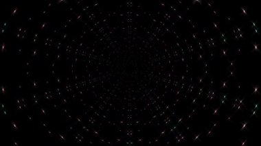 3D shining bright dots set colorful line wave motion, on black background