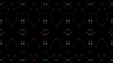 3D shining bright dots set colorful line wave motion, on black background