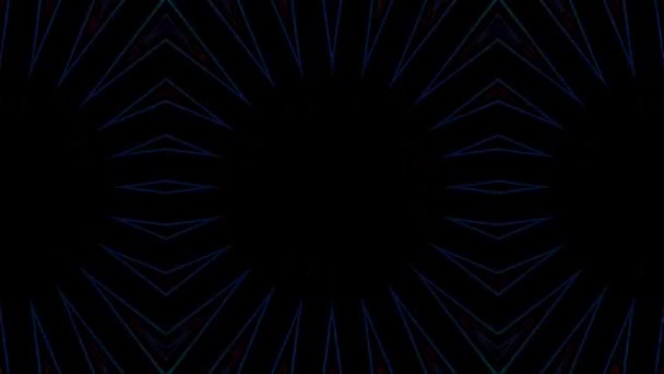 Shining Bright Dots Set Colorful Line Wave Motion Black Background — 图库视频影像