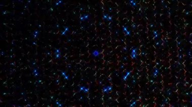 Soyut arka plan hareket eden çizgiler ve parlayan ışık noktaları. Çemberlerle canlandırma