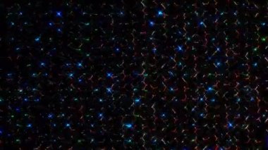 3D soyut parlak çizgiler, dalga, renkli, siyah arkaplan