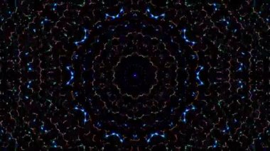 Soyut arka plan hareket eden çizgiler ve parlayan ışık noktaları. Çemberlerle canlandırma