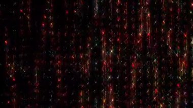 3D soyut parlak çizgiler, dalga, renkli, siyah arkaplan