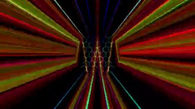 3D animasyon güzel video renkli soyut parlak ışık enerjisi 4K düz çizgi dalgaları siyah arkaplan üzerinde parıldayan ışık etkisi