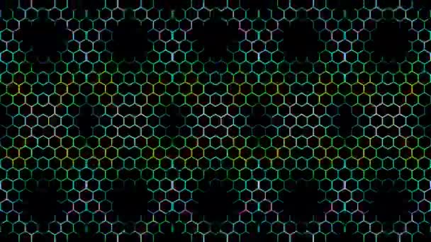 3D动画美丽的视频彩色抽象明亮的光能量4K平滑线条波在黑色背景上闪耀的光效应 — 图库视频影像