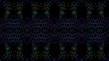 3D soyut parlak çizgiler, dalga, renkli, siyah arkaplan