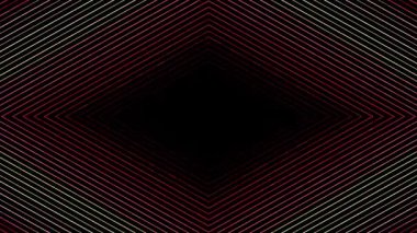 3D soyut parlak çizgiler, dalga, renkli, siyah arkaplan