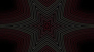 3D soyut parlak çizgiler, dalga, renkli, siyah arkaplan