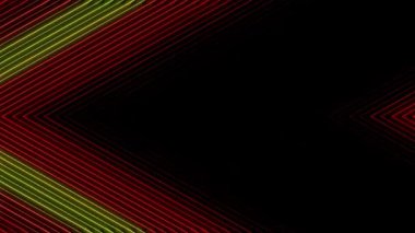 3D soyut parlak çizgiler, dalga, renkli, siyah arkaplan