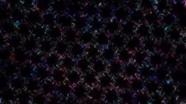 3D soyut parlak çizgiler, dalga, renkli, siyah arkaplan