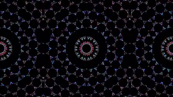 色彩艳丽的线条 圆圆的 黑色背景 — 图库视频影像