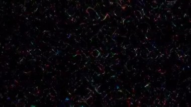 3D soyut parlak çizgiler, dalga, renkli, siyah arkaplan