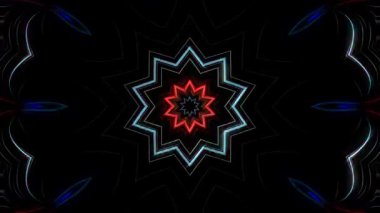 Soyut Kaleydoskop deseni tam renklerle. Sihirli mandala. 4k