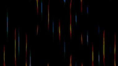 3D shining bright dots set colorful line wave motion, on black background