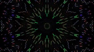 Soyut arka plan hareket eden çizgiler ve parlayan ışık noktaları. Çemberlerle canlandırma