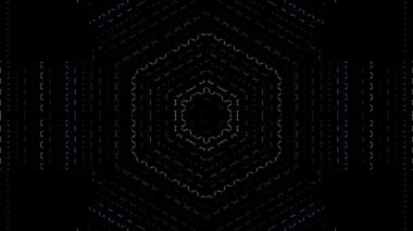 Siyah arkaplandaki renkli çizgilerle ince hareketleri düzenleyen, parıldayan, parlak güzel videolar.