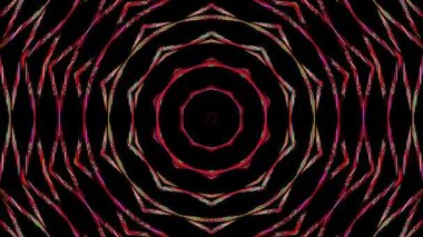 3D animasyon güzel video renkli soyut parlak ışık enerjisi 4K düz çizgi dalgaları merkezde yuvarlak ışık efekti, siyah arkaplan