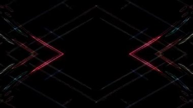 Siyah arkaplandaki renkli çizgilerle ince hareketleri düzenleyen, parıldayan, parlak güzel videolar.