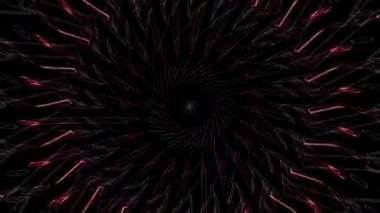 3D soyut parlak çizgiler, dalga, renkli, siyah arkaplan