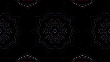 Parlayan güzel soyut bir kaleydoskop, ince hareketleri düzenleyen parlak bir ışık.