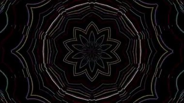 Parlayan güzel soyut bir kaleydoskop, ince hareketleri düzenleyen parlak bir ışık.